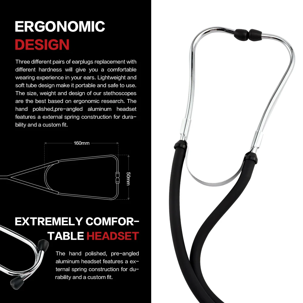 Sinocare Portable Dual Head Stethoscope Cardiology Stethoscope Doctor Student Medical Home Equipment Device