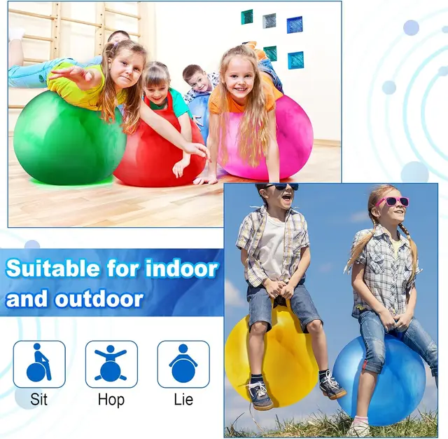 22" Hopper Ball Bouncing Jumping Hopping Ball Bouncy Ball with Handle Exercise Bounce Toys for Outdoors Sports School Games 6