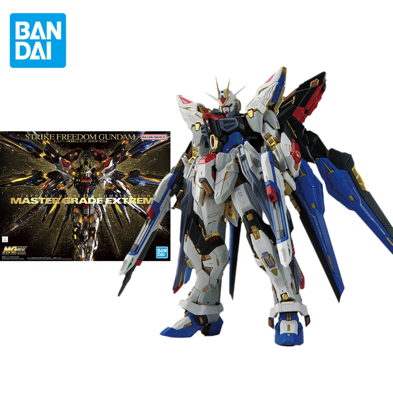 

Bandai Original GUNDAM Anime MGEX 1/100 STRIKE FREEDOM GUNDAM Action Figure Toys Collectible Model Ornaments Gifts for Children