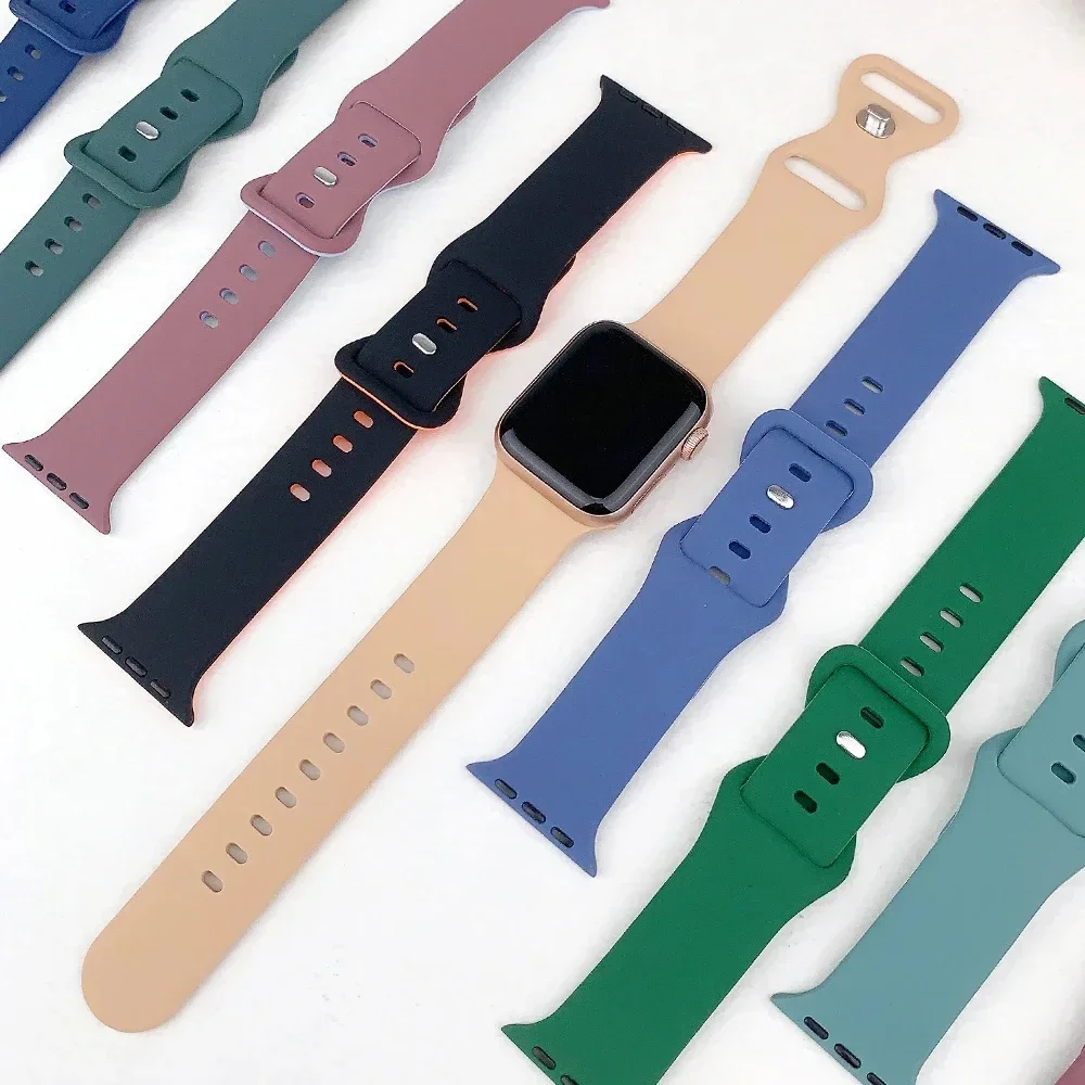애플 워치 밴드용 실리콘 스트랩 및 케이스, 아이워치 울트라 시리즈 7 Se 3 4 5 6 8, 44mm, 40mm, 45mm, 41mm, 49mm, 42mm, 38mm, 44 45mm 팔찌
