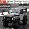 1:10 Big Scale Climb Remote Control Car 4WD Metal Drive Bar Three Speed Switch High Simulated Lighting Rubber Tire RC Car Model 1