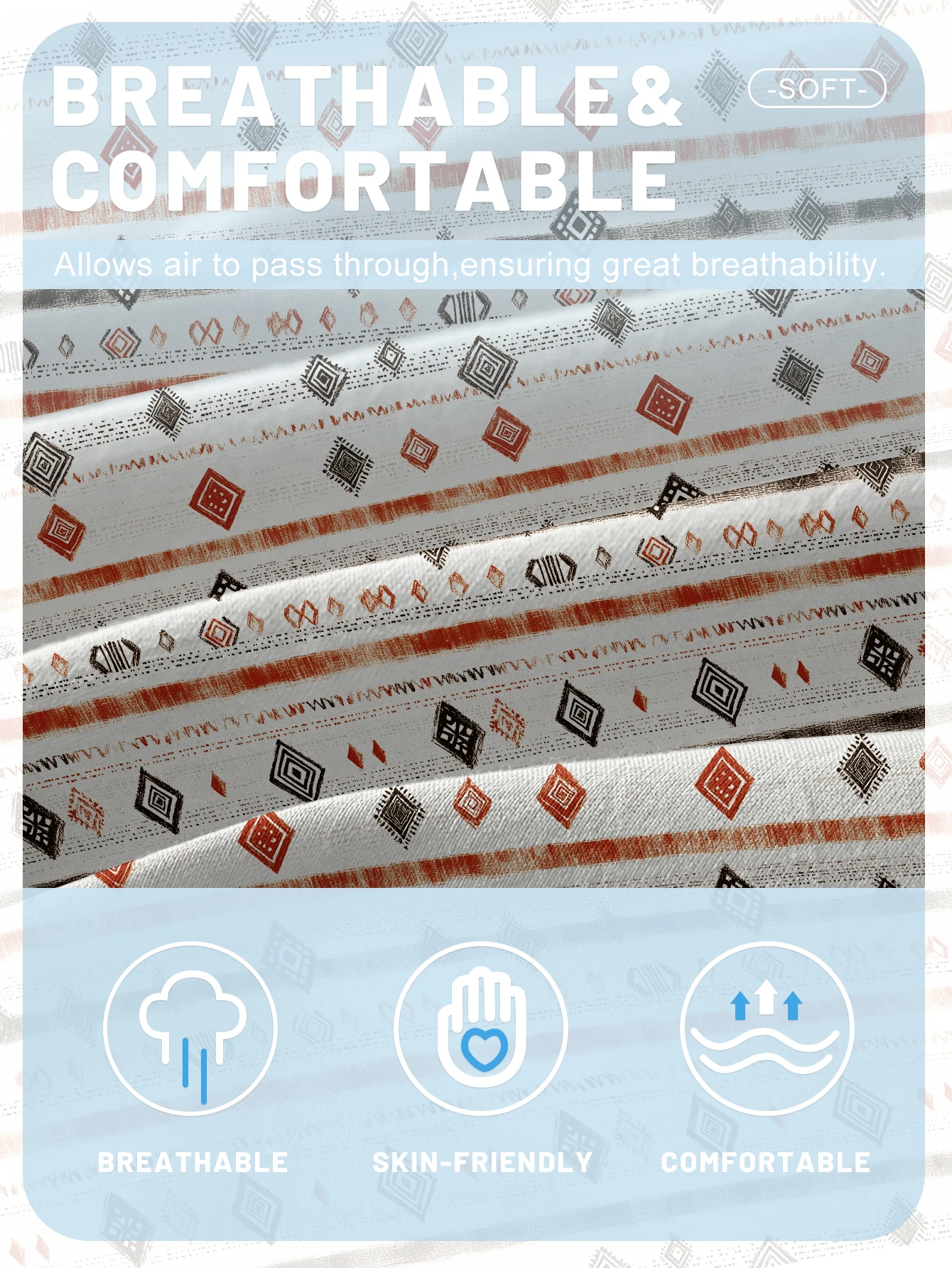 1 Simple modern Geometry printed matte Fitted Sheet, bedroom printed bed cover, bedding (excluding pillowcases) 5