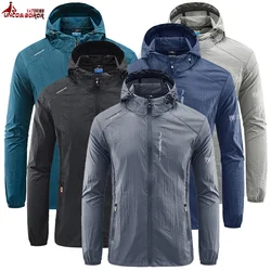 Summer Sun Protection Cycling Jackets Men Hooded Casual Camping Hiking Fishing Coats Outdoor Quick-Dry Performance Men Clothing