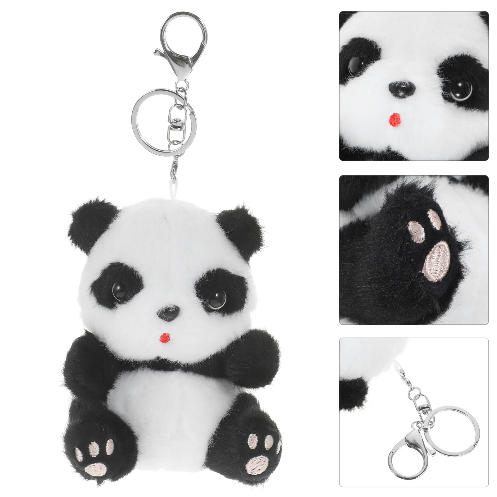 

Plush Panda Key Chain Stuffed Animal Key Ring Cute Panda Pendant Charm Car Key Holder Backpack Purse Handbag Hanging