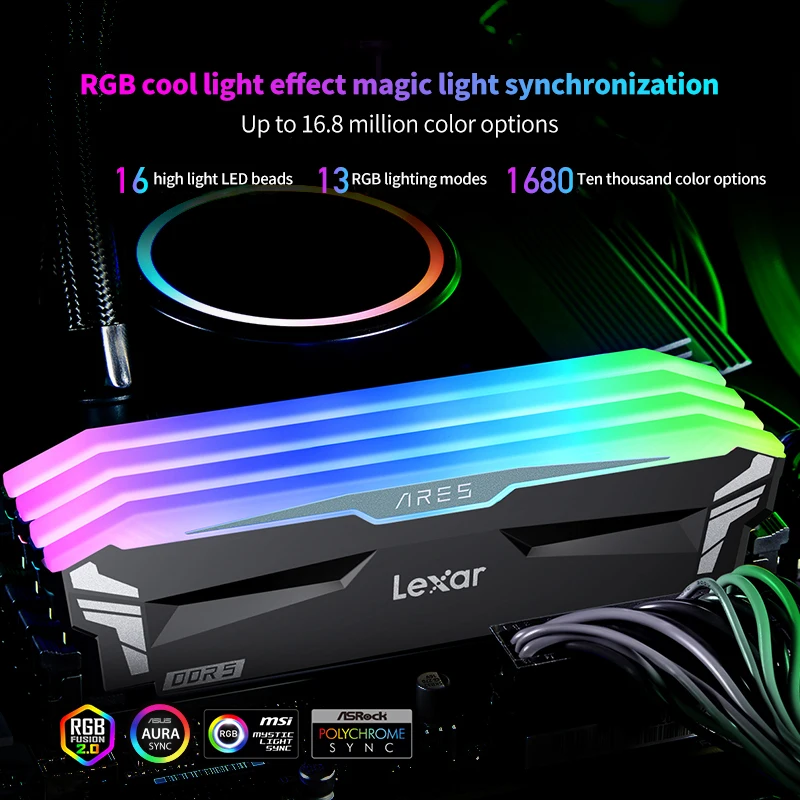 Lexar ARES DDR5 RGB DDR5 MEMÓRIA Ram 32G (16GBx2) 6400MHz 7200MHz