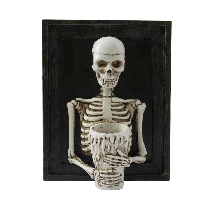 

C63B Decorative Skull Photo Frame Candle Holder School Office Bedroom