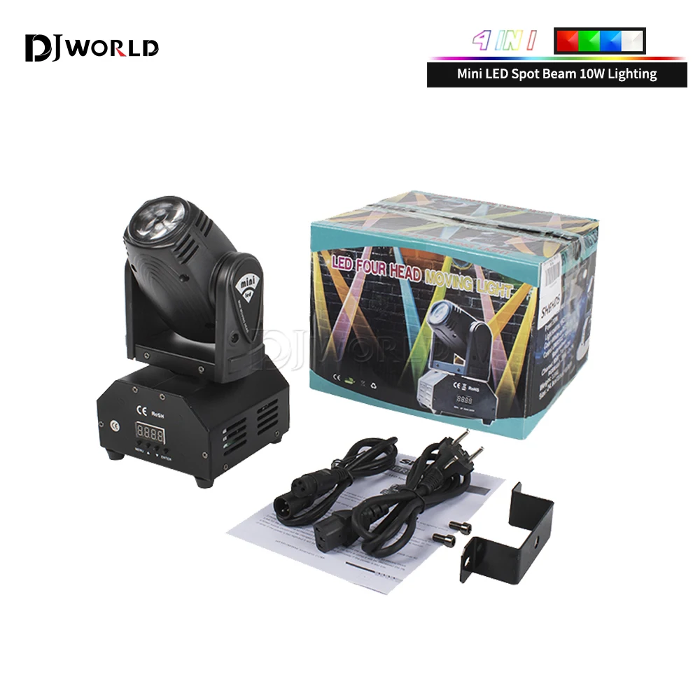 

10W Mini LED Spot Beam Moving Head Light RGBW Lyre DMX512 Stage Light Effect Stroboscope For Live Show DJ Disco Nightclub Party