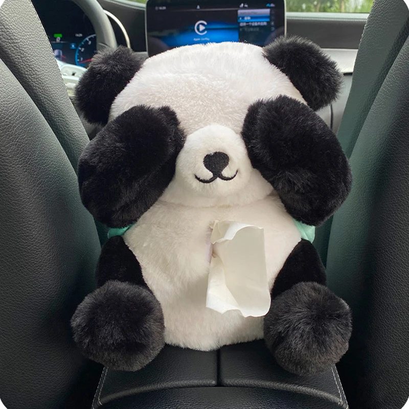 Cartoon Cute Car Tissue Box Creative Car Armrest Box Garbage Can 2 In 1 Tissue Bag Multi-functional Storage Bag For Home Office