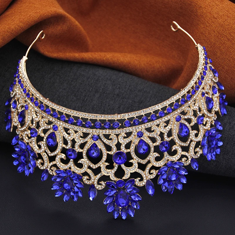 Baroque Crown Royal Queen Tiaras and Crowns Pageant Diadem Big Headwear Bridal Wedding Crown Hair Jewelry Prom Headdress hair accessories,bridal hair accessories
