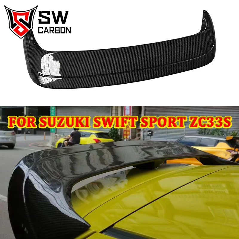 Per Suzuki Swift Sport Zc33S Spoiler Posteriore In Fibra Di Carbonio Car Roof Wing Racing Wing Splitter Body Kit