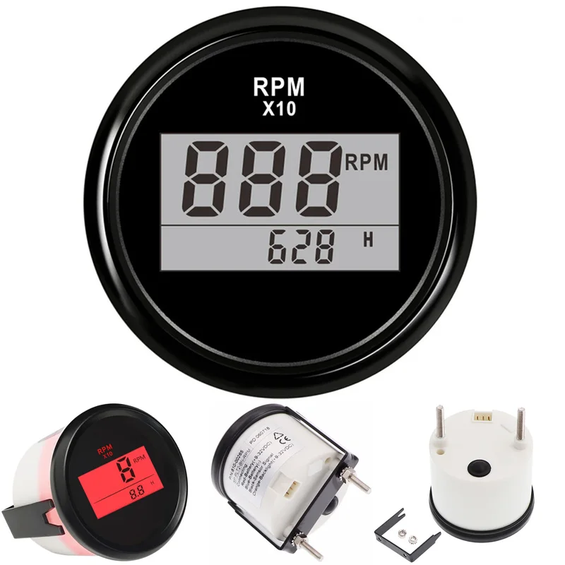 Auto Revolution Meters 52mm Digital Tachometers 0 9900RPM Rev Counters