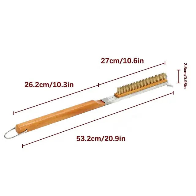 Spazzola Per Forno Pizza TIHOOK - 148 Cm, Raschietto Acciaio, Setole Ottone, Per Barbecue - Foto 7