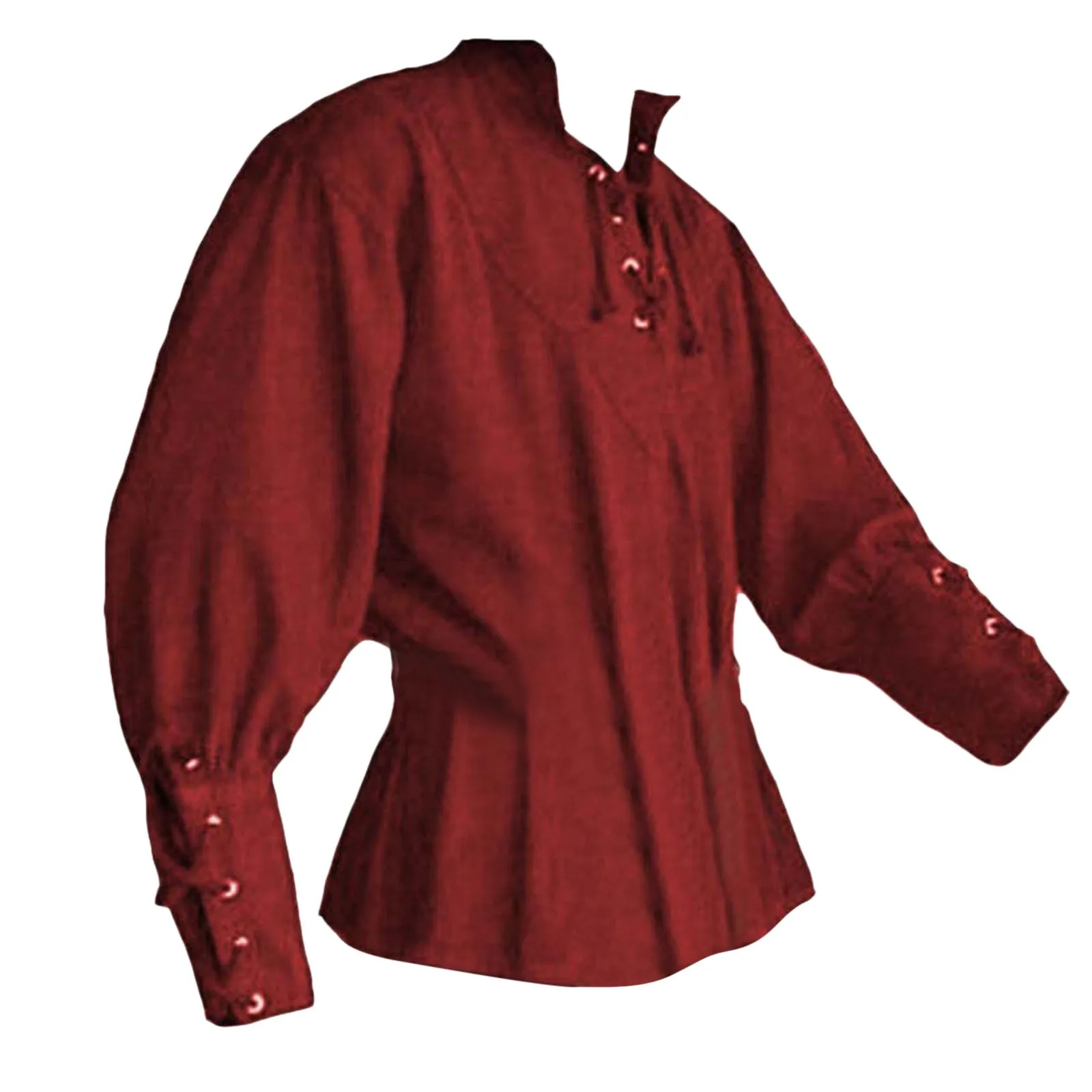 

Vintage Medieval Shirts Ethnic Print Shirt Bandage Blouse Retro Male's Shirts Renaissance Camisas Hombre Cosplay Costumes Blusas