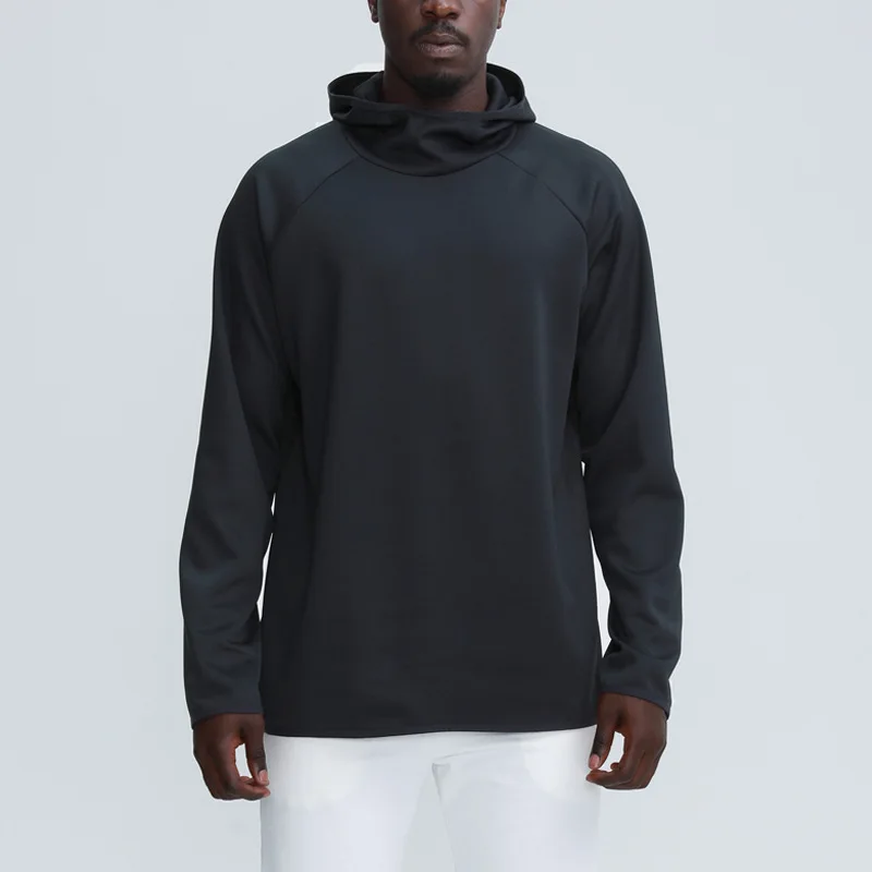 European And American New Hooded Sports Sweat Men's Long Sleeve Collar Sports Loose Running Training Fitness Sweat
