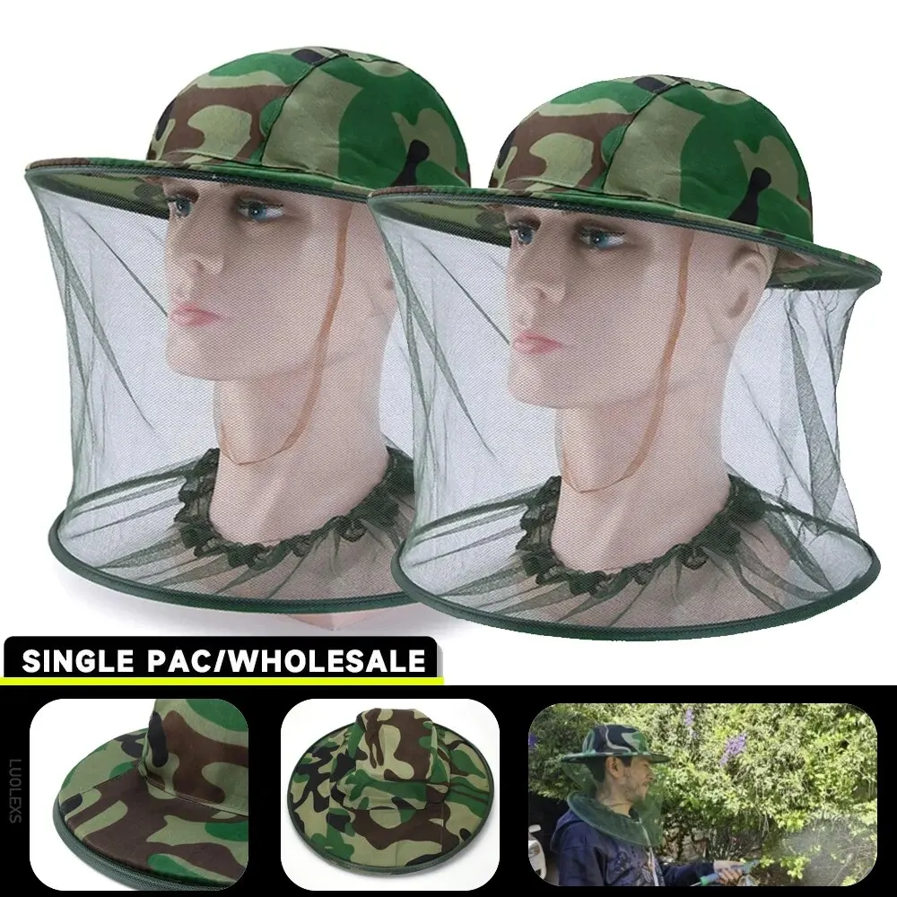 2pcs Net Mesh Face Protector Cap Insect Bee Mosquito Resistance Sun ...