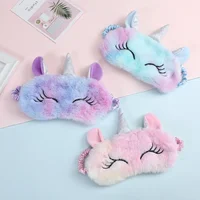 1 Pcs Cartoon Unicorn Silk Eye Mask Variety Sleeping Mask Eyeshade Relax Mask Plush Eye Shade Cover For Travel Home Party Gifts 1