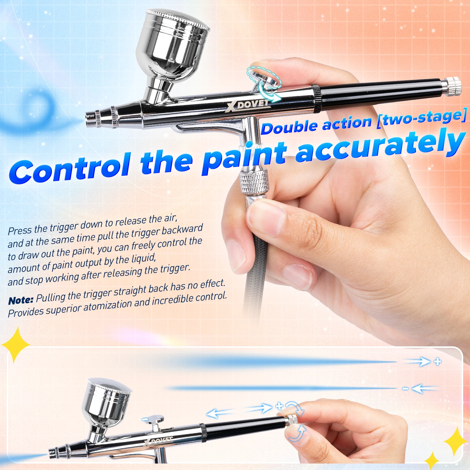 Xdovet  귯 ŰƮ,  , 3  ӵ , 0.3mm ϵ, 7CC, 20CC ,  ׼  귯 Ʈ, 40PSI