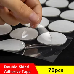 Nano Gel Mat Transparent Traceless Removable Double-Sided Adhesive Tape - 50/70pcs for DIY Crafts and Posters (10mm-70pcs)