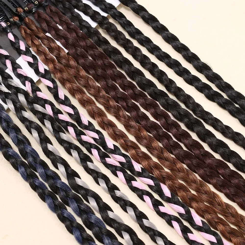 Synthetic Long Box Braid Extension Clip-In Ponytail Hairpieces Versatile Styling for All Hair Types Party-Ready Hair Accessories