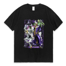 

Jojo Bizarre Adventure Anime Printed T Shirts Men's Japanese Streetwear Harajuku T-shirt Summer Fashion Black and White Tshirt