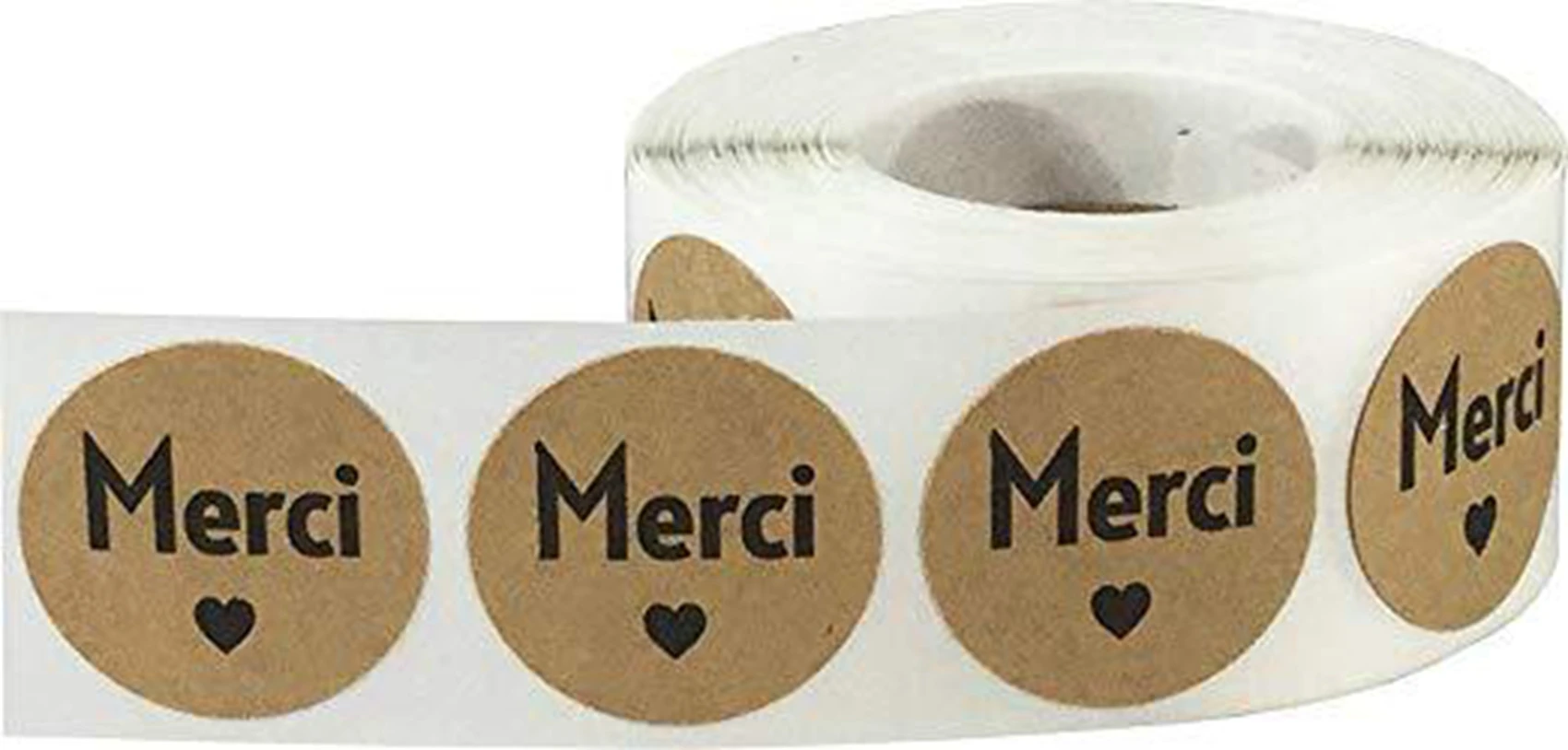 Sticker Merci papier kraft cadeaux d'invités - Print Your Love