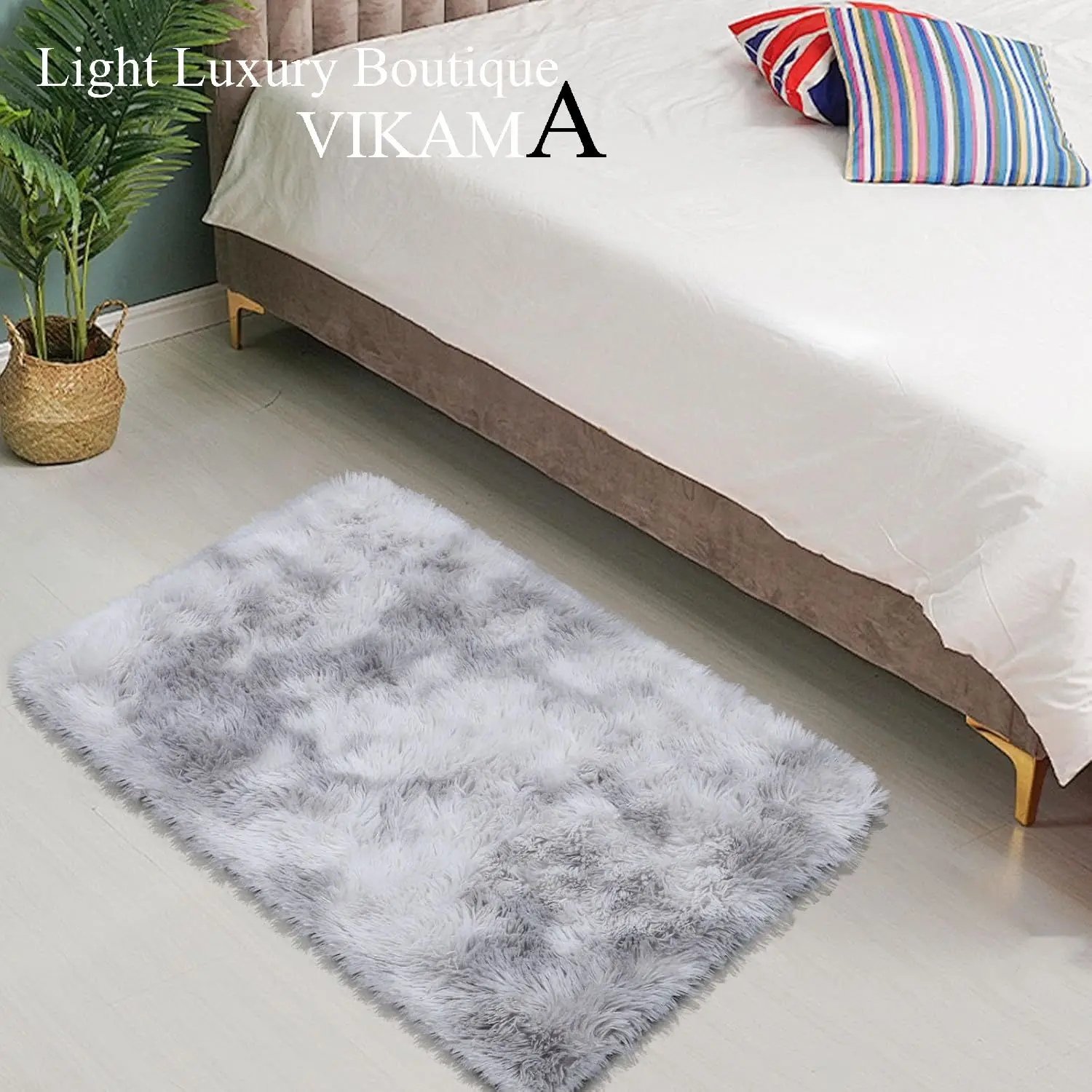 VIKAMA Hygge Haven Carpet High Pile Shag Carpet Non-Slip Cloud Flooring Scandinavian Bedrooms Gallery-Level Art Spaces shaggy rugs floor mat