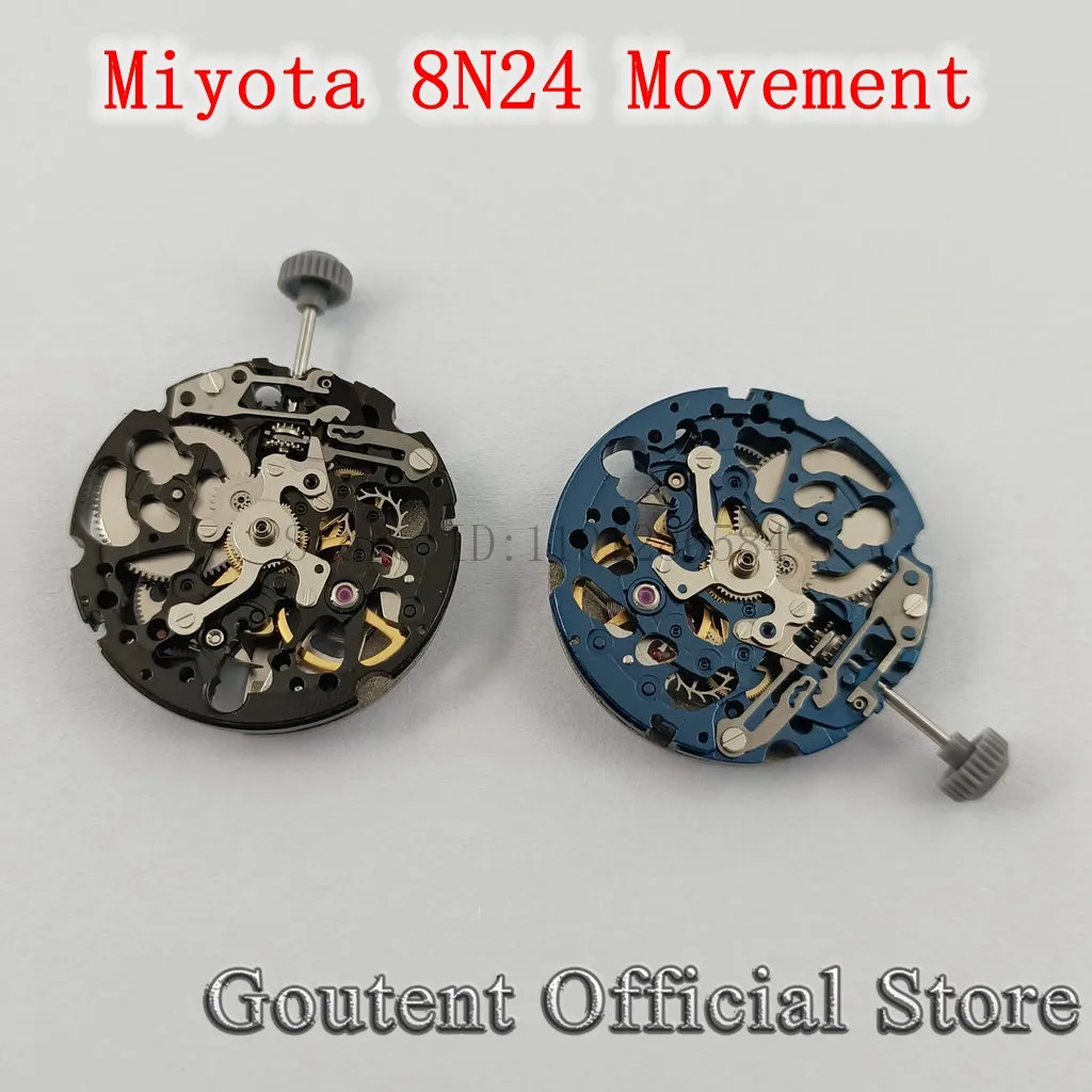 Goutent Novo Japonês Original Miyota 8n24 Movimento Automático Relógio Mecânico 21600 Bhp Prata Dourado Preto Azul Profundo Movimento