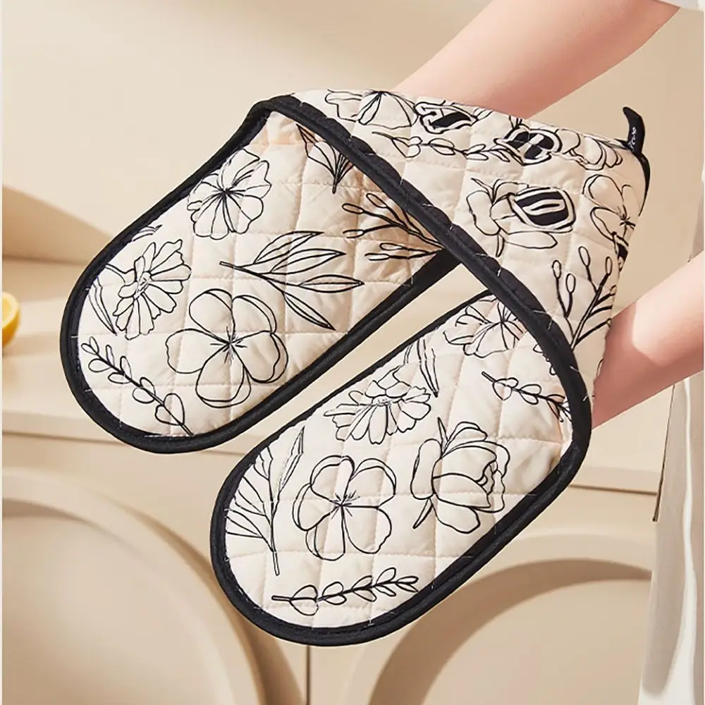 Thickened Microwave Conjoined Gloves 1pc Anti-scald Kitchen Tools Heat Resistance Oven Mitts Portable Baking Accessories