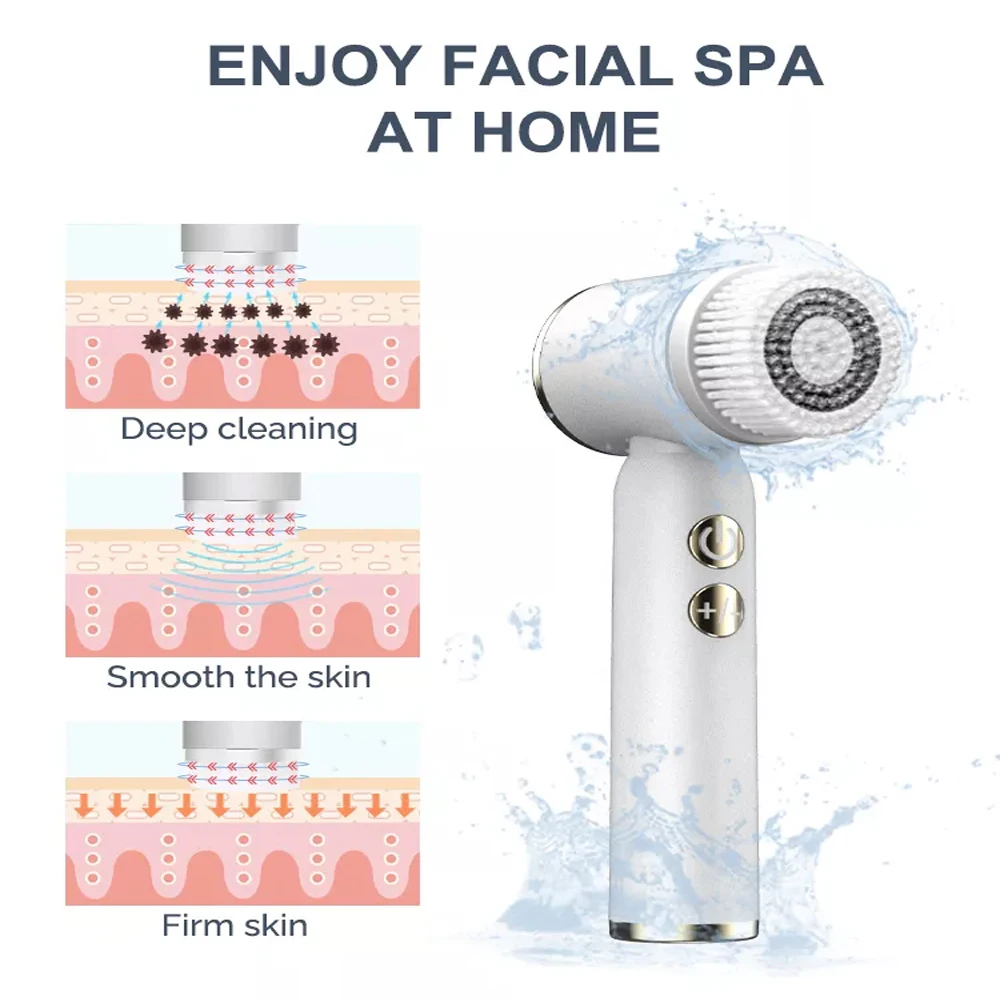 Silicone Facial Cleansing Brush Waterproof Face Cleaner Blackhead Removal Acne Pore Clean Skin Rejuvenation Beauty Care Machine 5