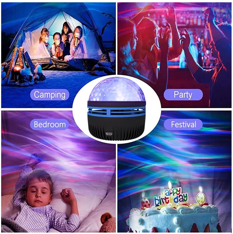 LED Wasser Muster Sternenhimmel Projektor Stern Mond Lampe Schlafzimmer Nacht Rotierenden Galaxy Licht für Kind Weihnachtsgeschenke_voghion.com