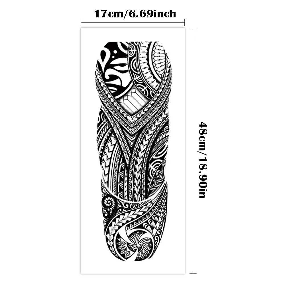 Large Full Arm Sleeve Waterproof Temporary Tattoo Sticker Indian Tribal Machine Turtle Totem Fake Tatoo Body Art Men Women Leg 5