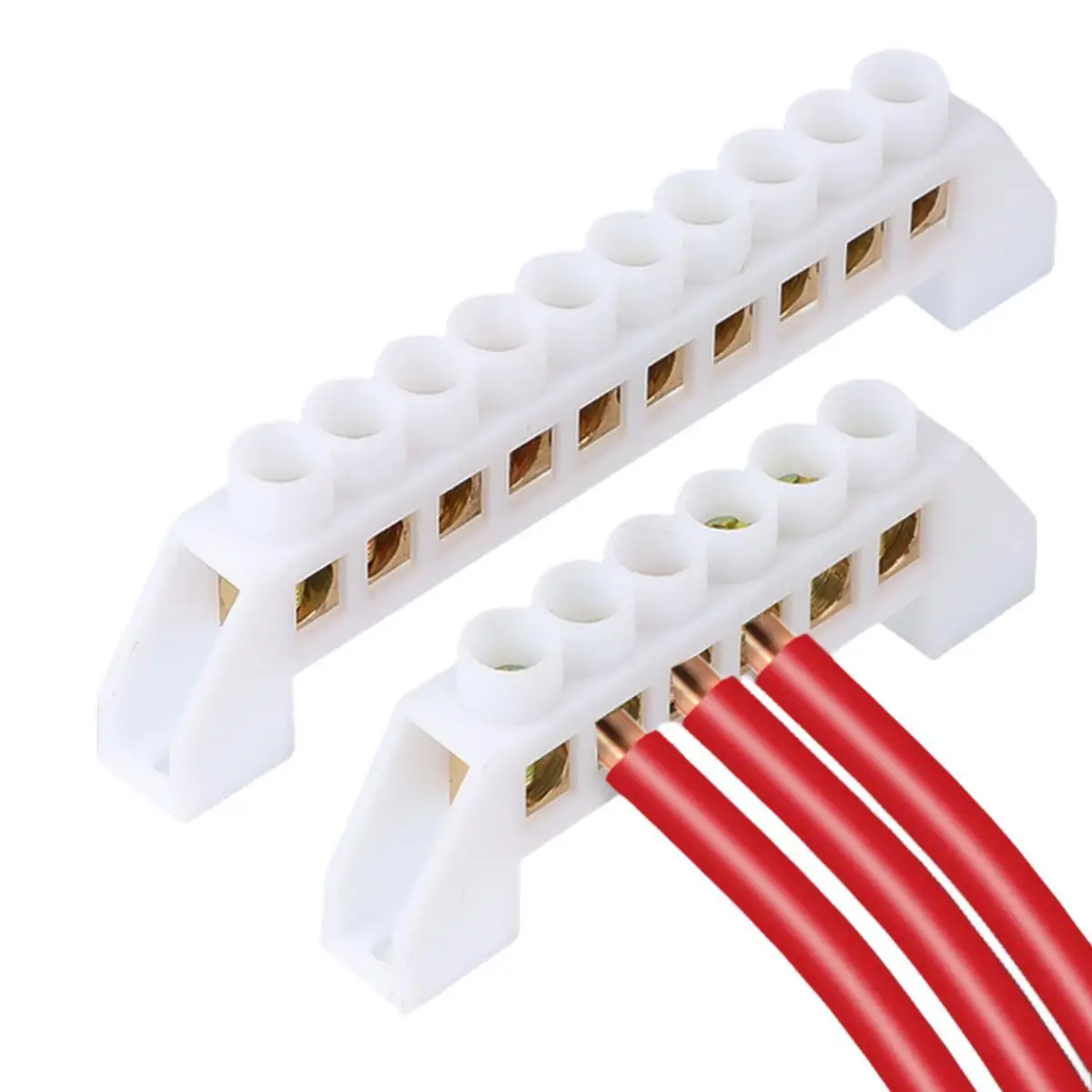 Brass Screw Grounding Bridge Terminal Block Connector Blue White Green Zero Line 4Pin 6Pin 8Pin 10PiN 12PiN Earth And Neutral wire connectors,din rail terminal block,jumper bridge