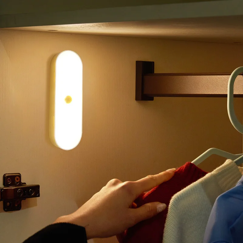 

Светодиодный ночник с пассивным ИК датчиком движения, комнатный детский ночной Светильник для кухни, дома, спальни, кабинета, гардероба, освещение лестницы