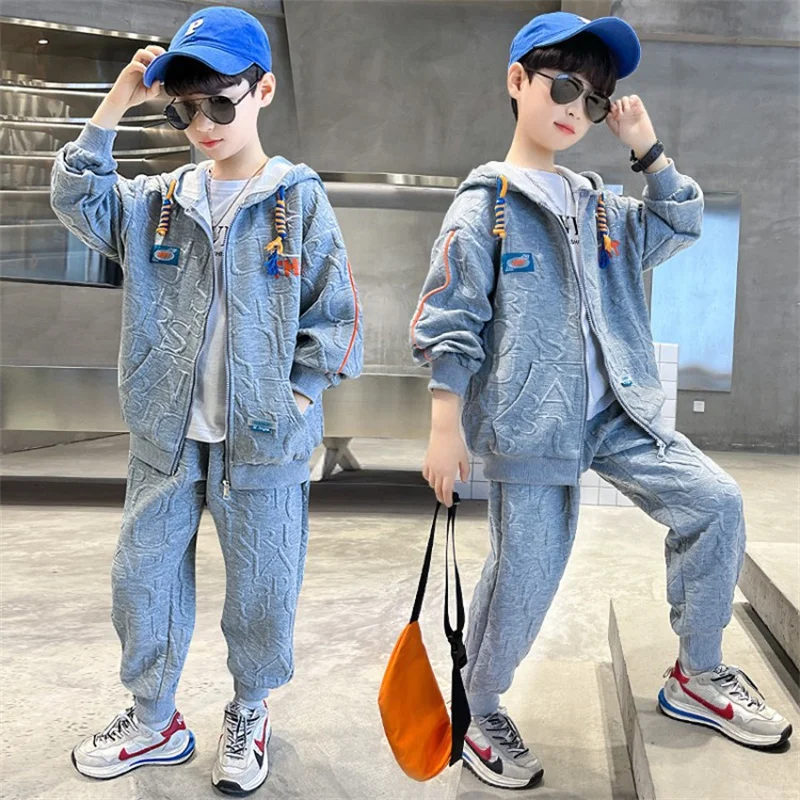 

Boys Suit Coat +Pants Cotton 2Pcs/Sets 2022 Luminous Spring Autumn Thicken Sports Sets Kid Breathable Children Clothing