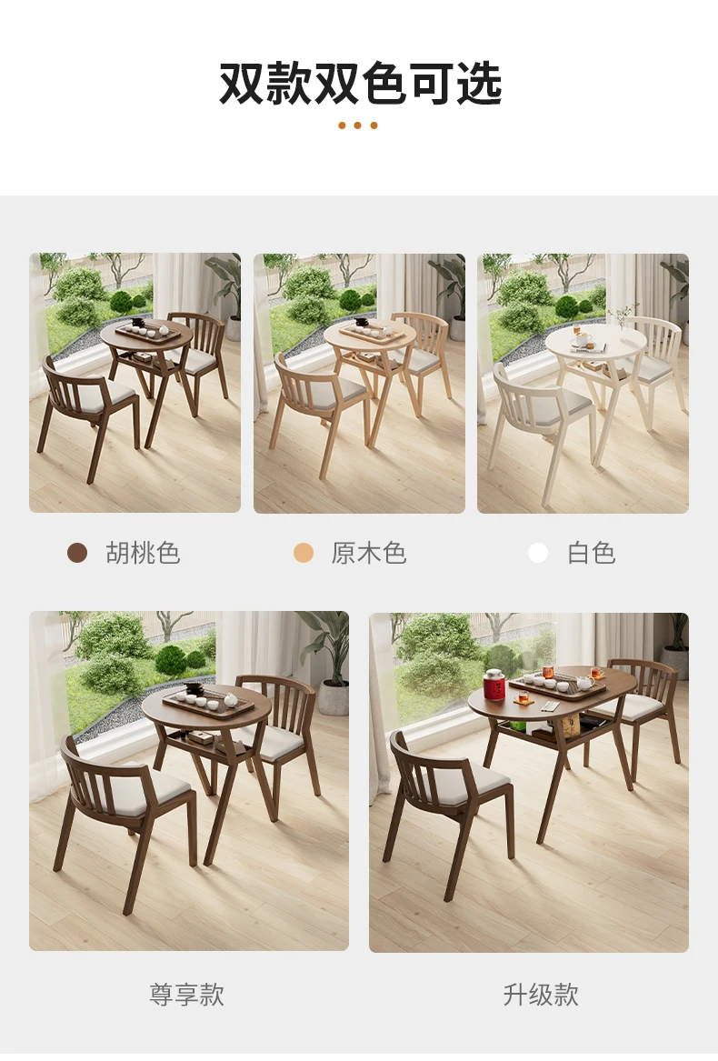 Folding Coffee Wooden Dining Table Set Chairs Small Kitchen Nordic Round Table Living Room Mesas De Comedor Home Furniture