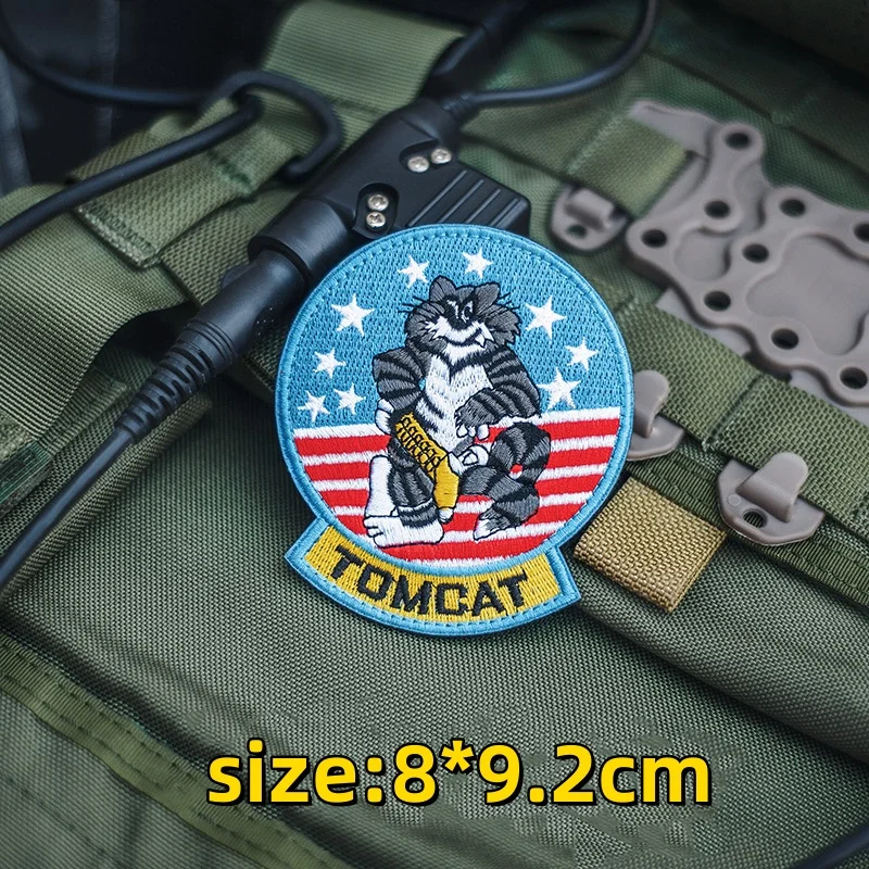 Area 7, Top Gun Moral-Abzeichen, bestickte Aufnäher für Kleidung, taktisches Militär-Armband mit Klettverschluss, Rucksack, Hut, Helm-Aufkleber – Detail 6