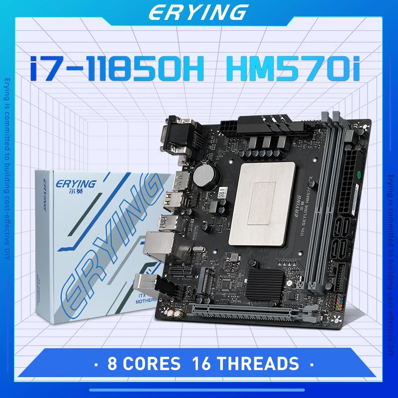 ERYING M-ITX Set di schede madri per desktop fai da te con Kit Core CPU integrato i7 11850H 8 c16t DDR4 B560i Set di assemblaggio per Computer per PC da gioco