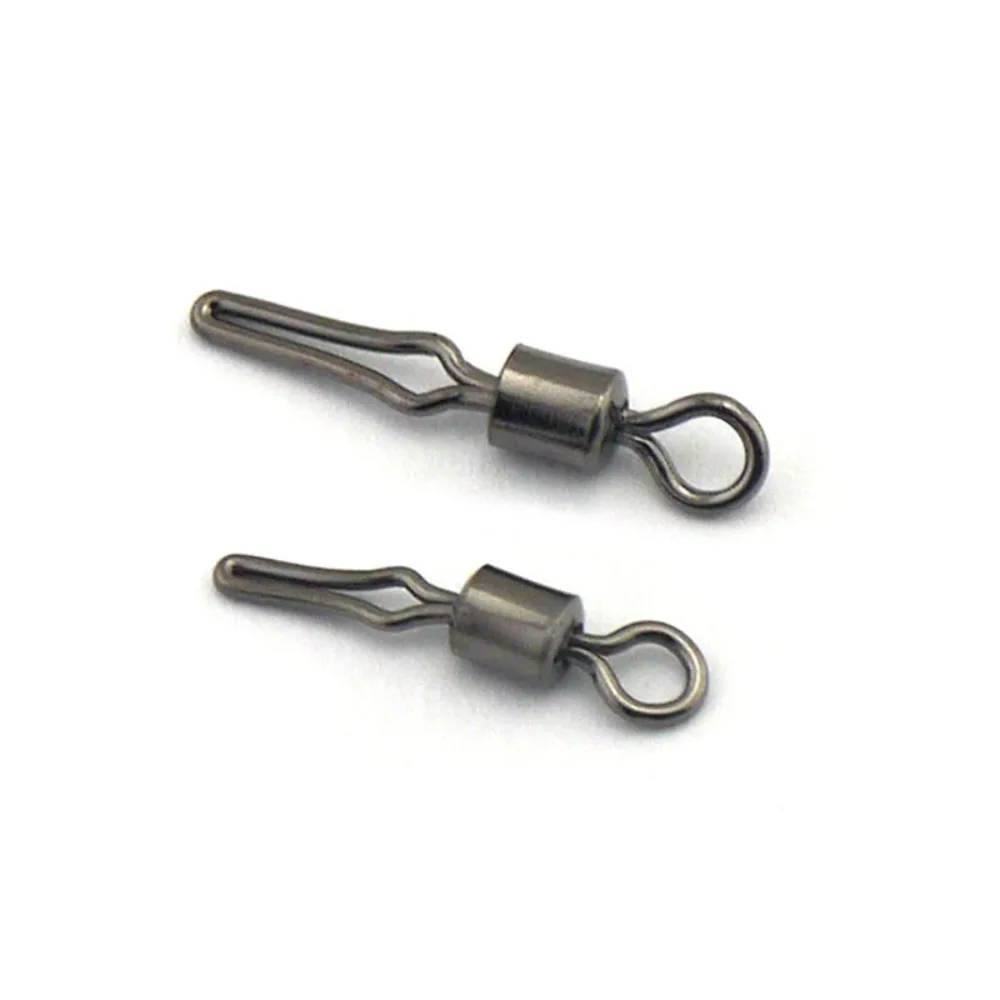 100 stücke drehbar mit seitlicher Schnur Clip Angel gerät Angelhaken und Mist Angel verbinder Angel wirbel mit Druckknopf – Detail 7
