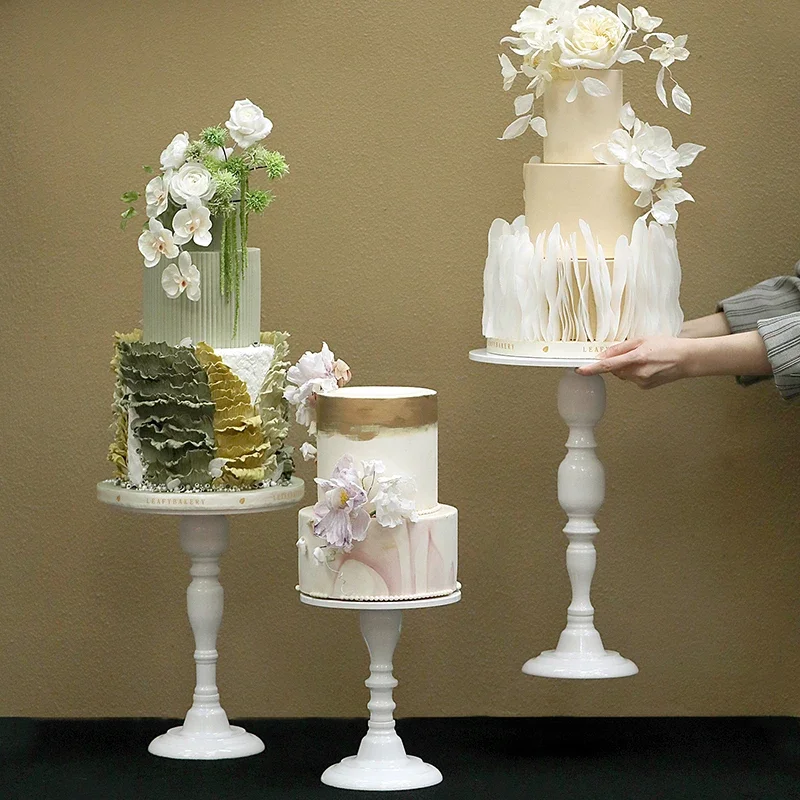 Wedding Cake Stand-European Iron Art High Foot White Dessert Table Durable Cake Pan and Party Display s Hot Sale