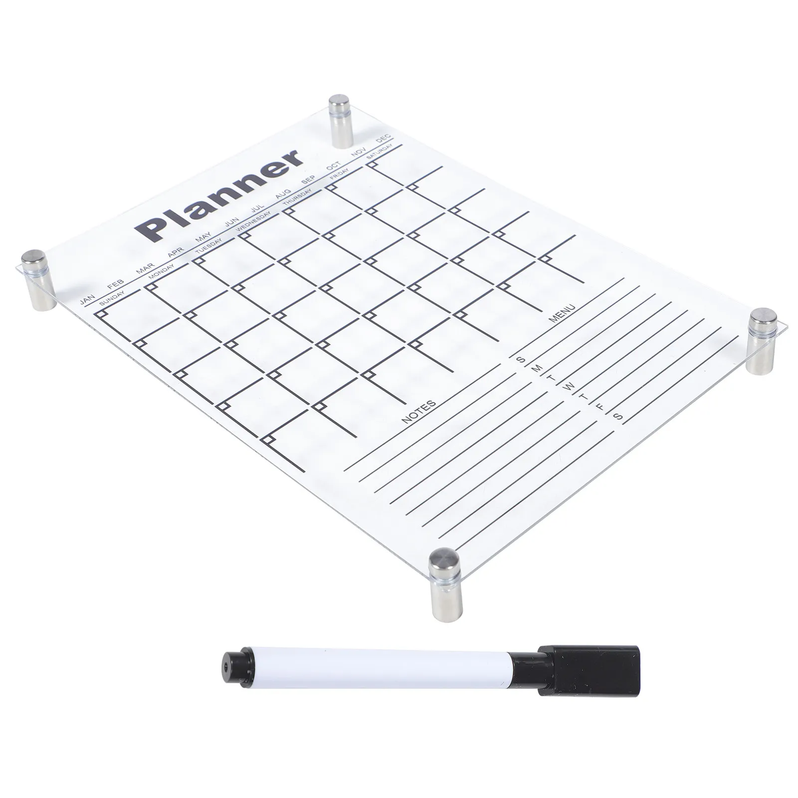 1 세트 투명 아크릴 드라이 지우개 메모 보드 데스크탑 사무실 홈 냉장고 벽 장식을위한 경량 휴대용 쓰기 보드 소형