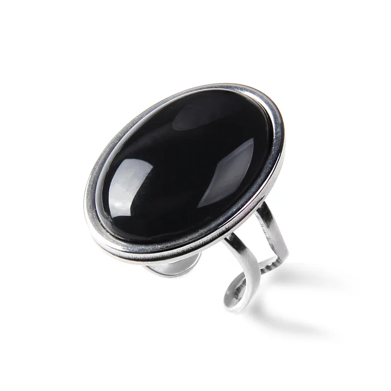 خاتم الحجر الكبير الطبيعي كابوشون عين النمر سبج ال...