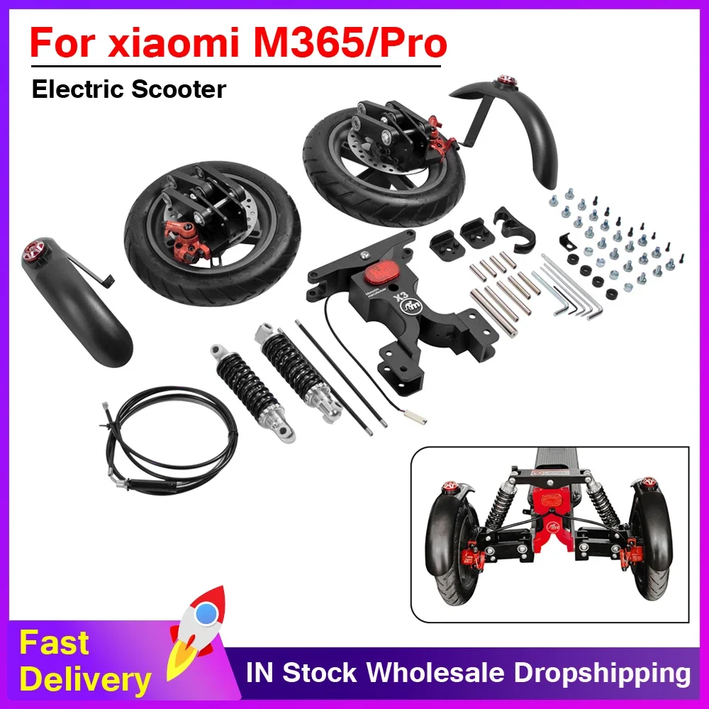 

Monorim X3 Three Wheels Conversion Modifited Upgrade Kit for Xiaomi 1s M365 Pro Pro 2 Mi 3 Electric Scooter 8.5inch/10inch Parts