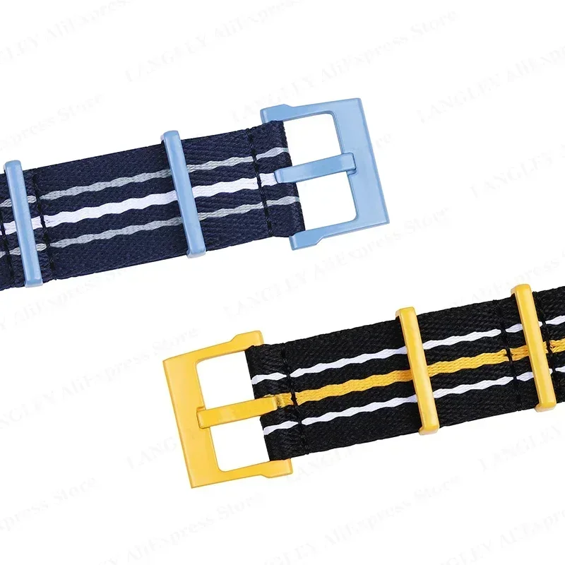 Versatile Nylon Watch Strap in Classic Black - 22mm, Ideal for Sports and Casual Wear
