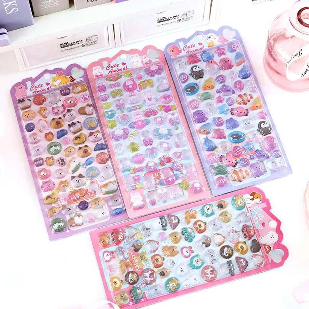 Creative Candy Ghost Rabbit Drop 3D Relief Stickers Scrapbooking Diy Diary Stationery Sticker Decor Cute Aesthetic Stickers