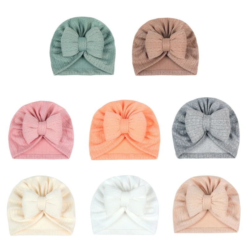

Baby Turban Hat Kids Bowknot Beanie Cap Newborn Girls Photography Props Autumn Winter Hospital Bonnet Infant Essential