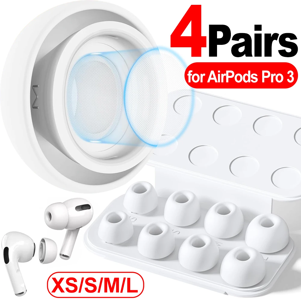 Premium Soft Silicone Replacement Ear Tips with Noise Reduction Technology (1/2/4 Pairs)