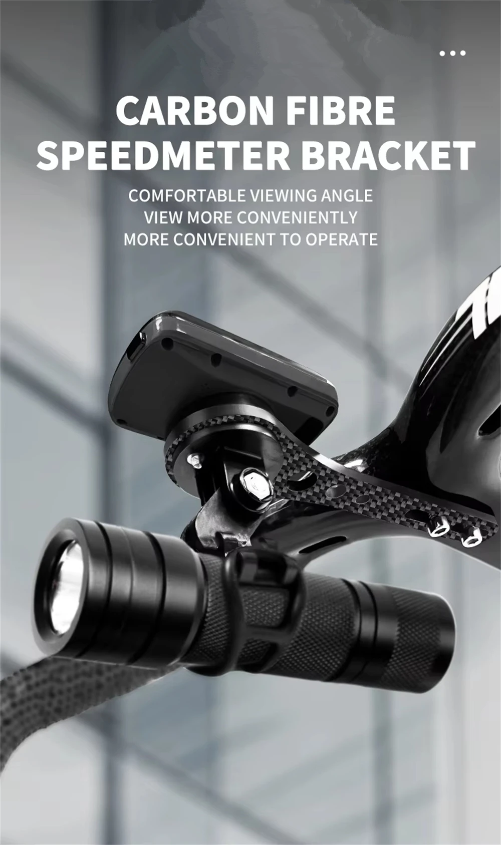 BKPTX CM-01 Carbon-Computerhalterung für Garmin/Bryton/Kamera, integrierter Lenker für Rennräder, 3K-Fahrradzubehör – Detail 9