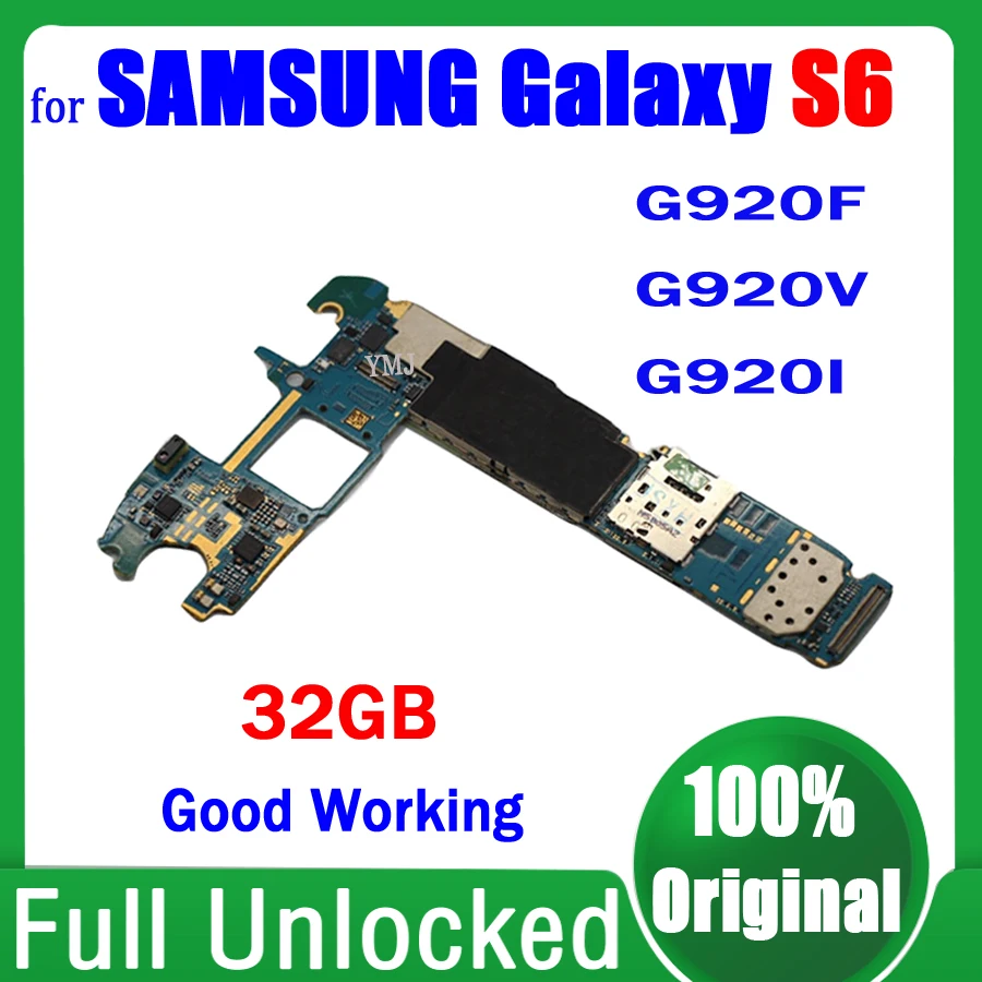 

Original Unlocked Logic Board For Samsung Galaxy S6 G920F G920V G920I Motherboard with Android System Plate Good Quality