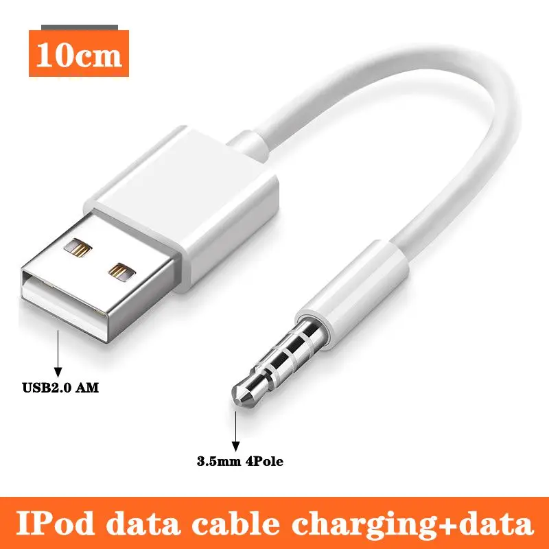 Cavo Dati Per Caricabatterie Usb Mp3 Da Usb 2.0 Am A Dc3.5Mm A 4 Poli Apple Ipod Shuffle 4/5/6/7A Generazione 10Cm