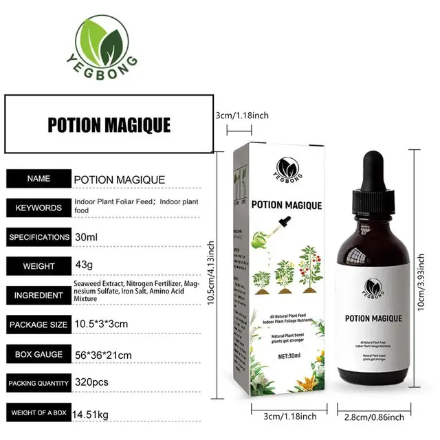 Plant Loliar Mertilizátor 1,01Oz Beltéri Növényi Műtrágya Szerves Folyékony Lendület Lombos Spray A Legtöbb Növény Számára - Image 6